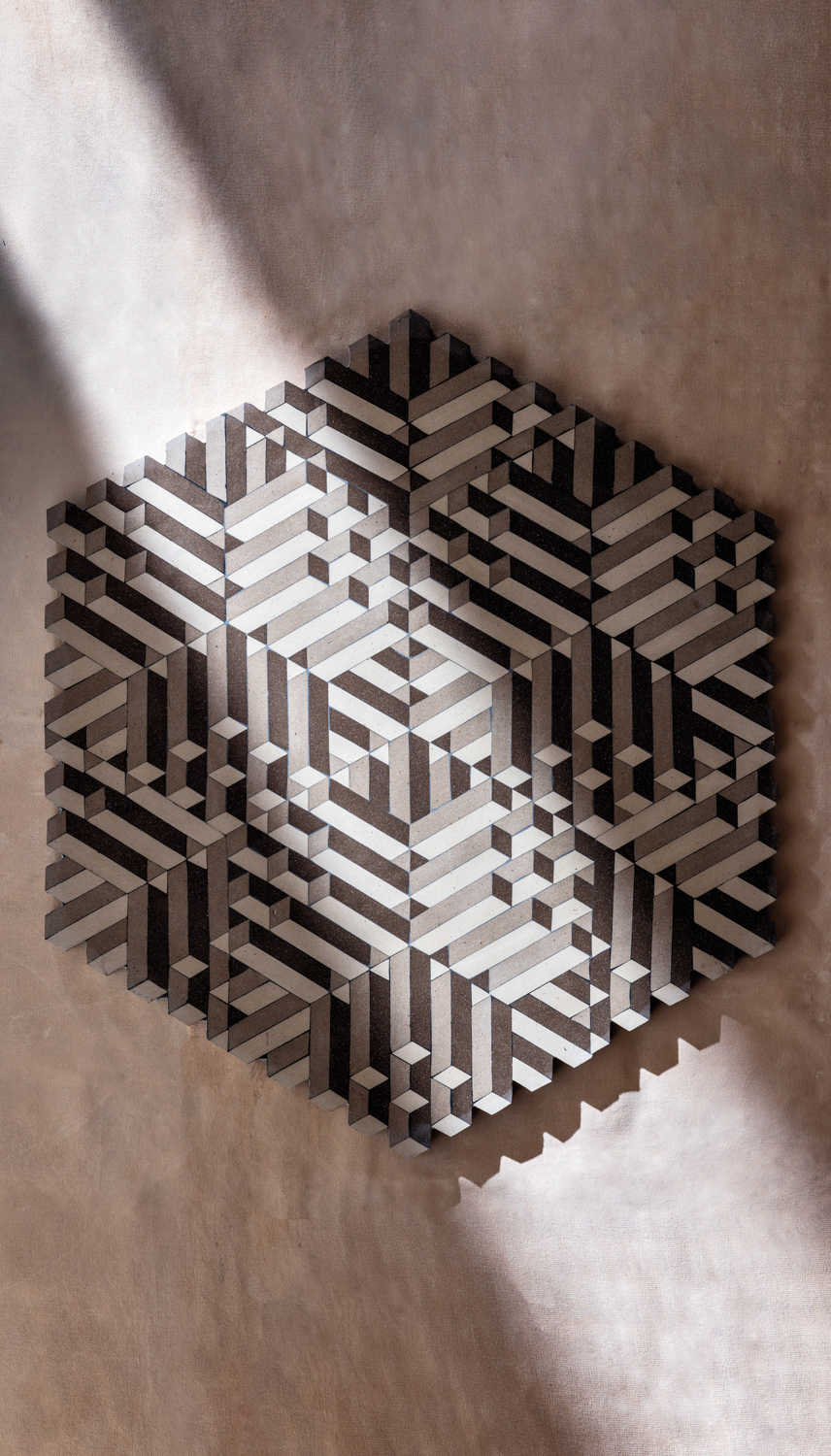 wooden geometric structures by Cody Hoyt