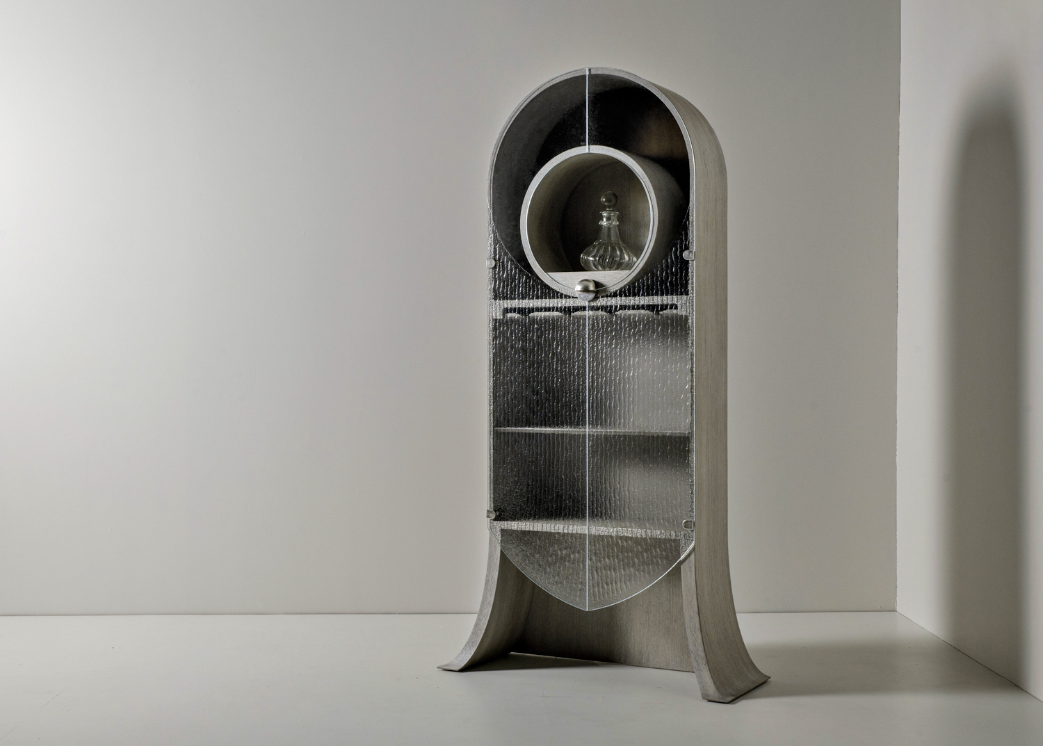 A bar cabinet by Abner Henry x the Met inspired by a Klimt painting