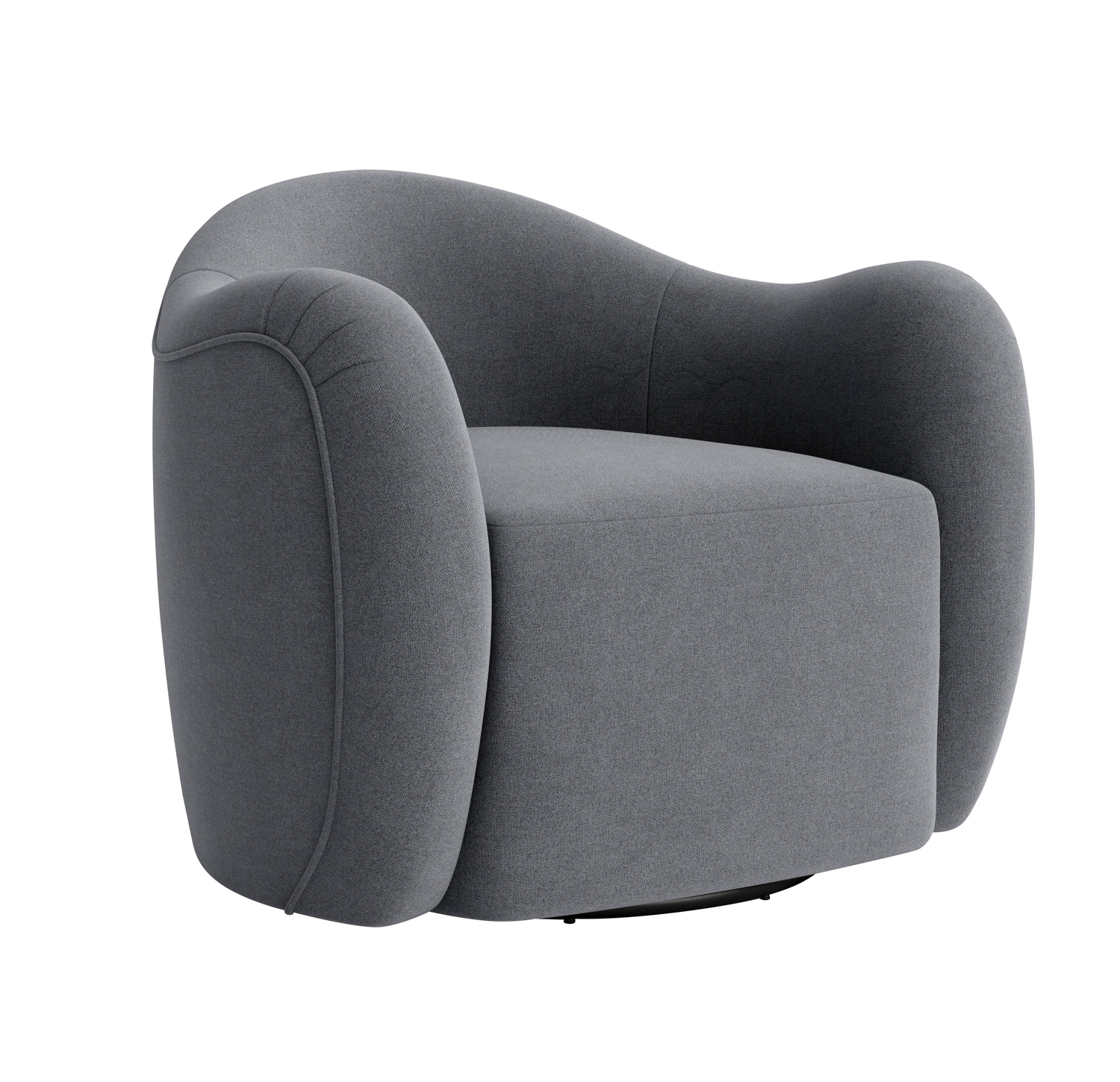 A curvy, grey armchair for Mitchell Gold + Bob Williams