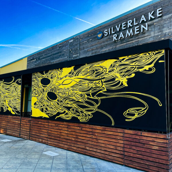 exterior graphics on a restaurant in california