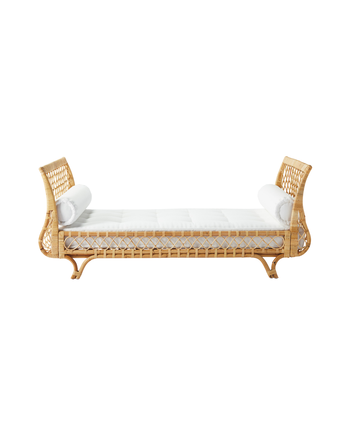 brown rattan daybed