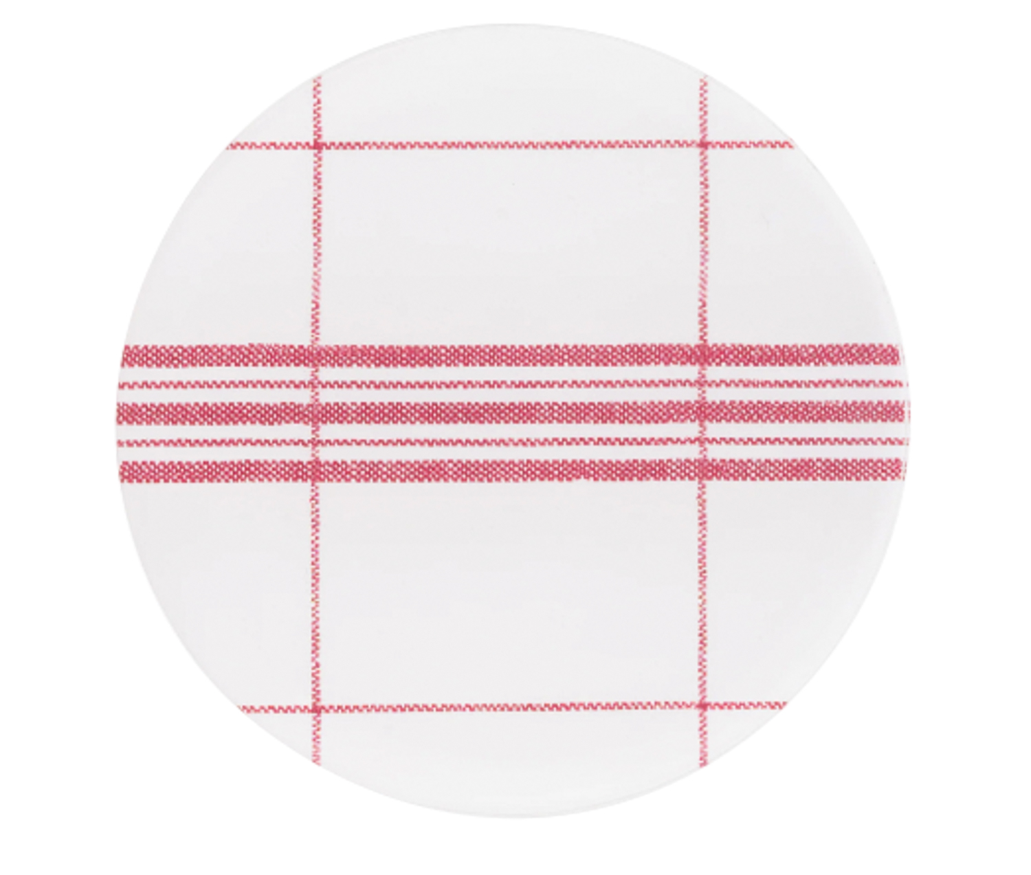checkered red and white round coasters