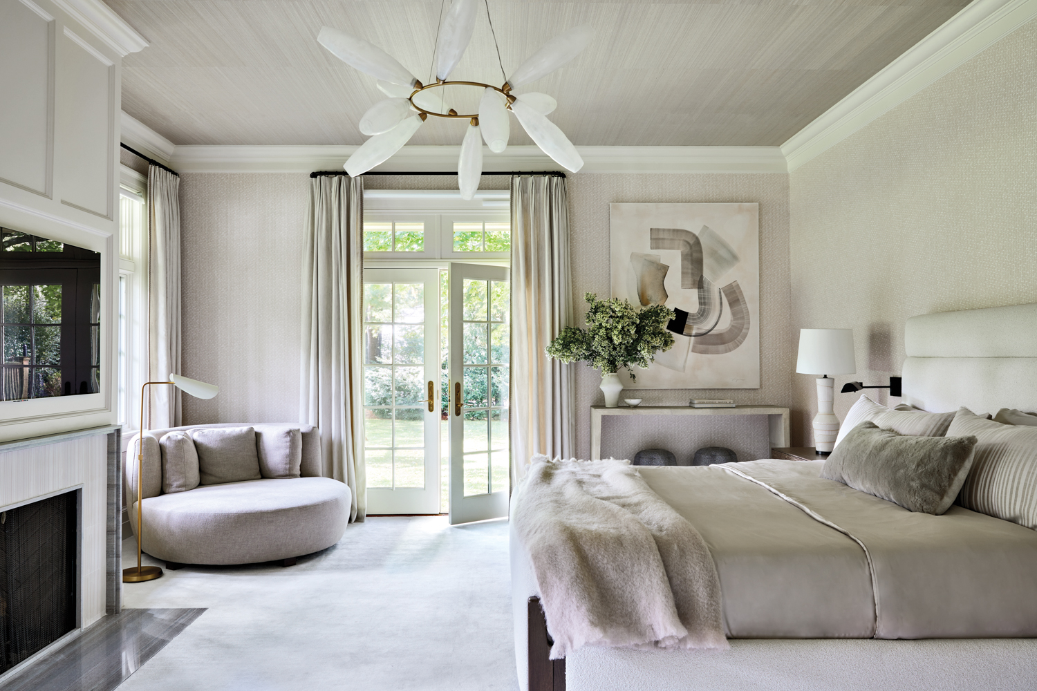 neutral bedroom with luxurious textures...
