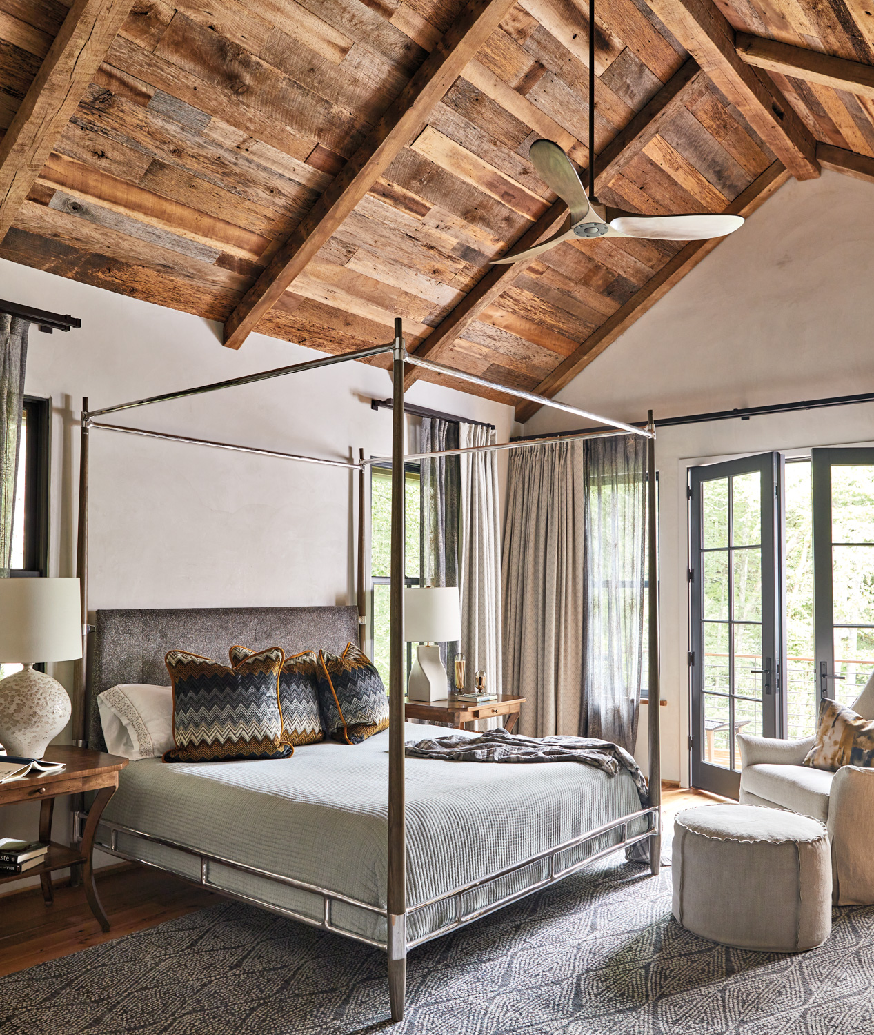 Large bedroom with barn wood...
