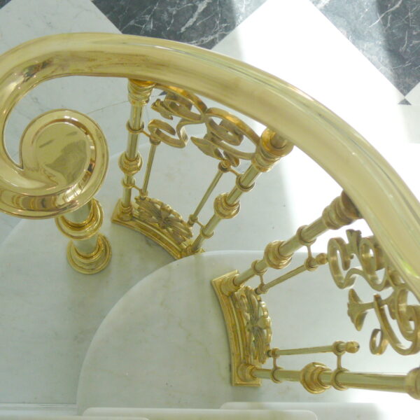 Craftsman railing, gold, custom metal
