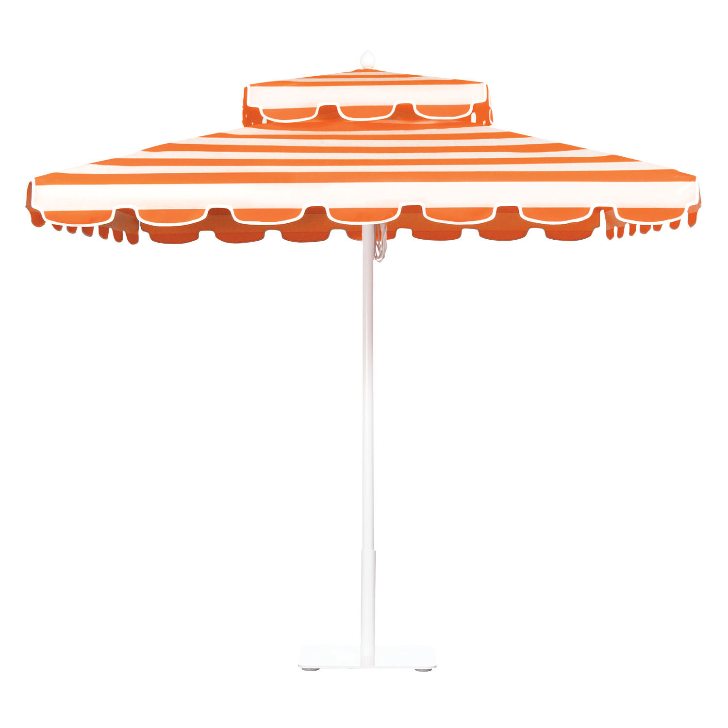 double decker orange striped cabana umbrella