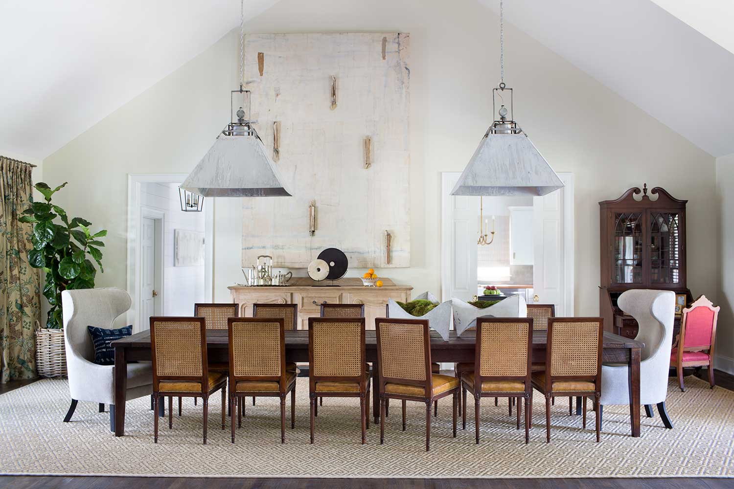 cloud cover by benjamin moore is neutral paint color favorite splashed in a dining room with large table