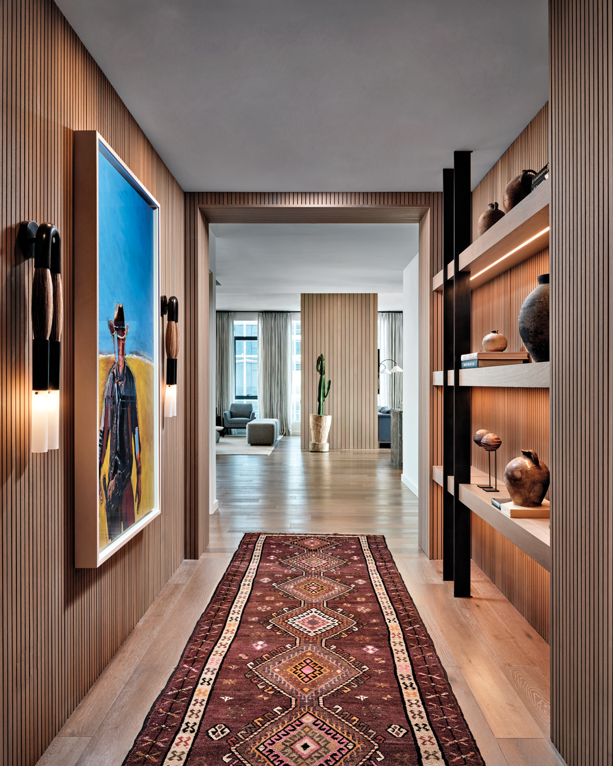 penthouse entryway with fine art...