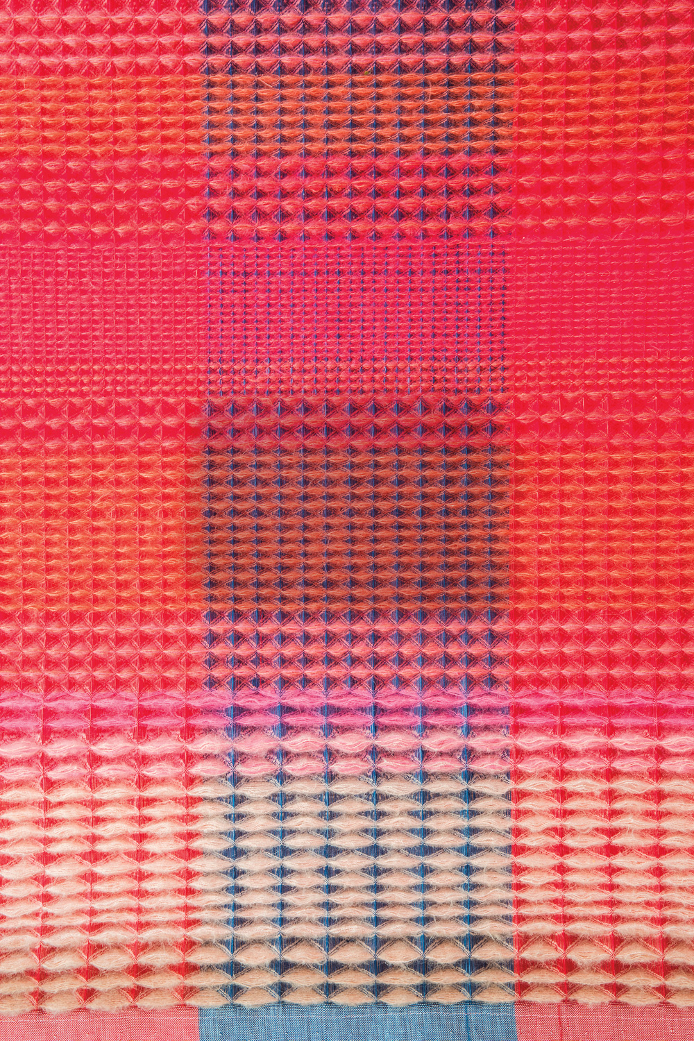 large weaving in a vivid color palette