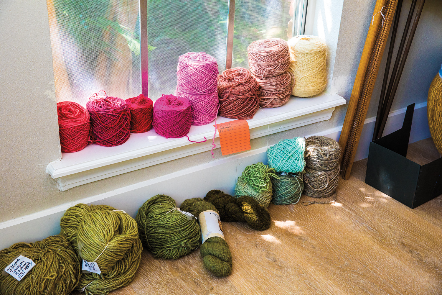 colorful spools of wool