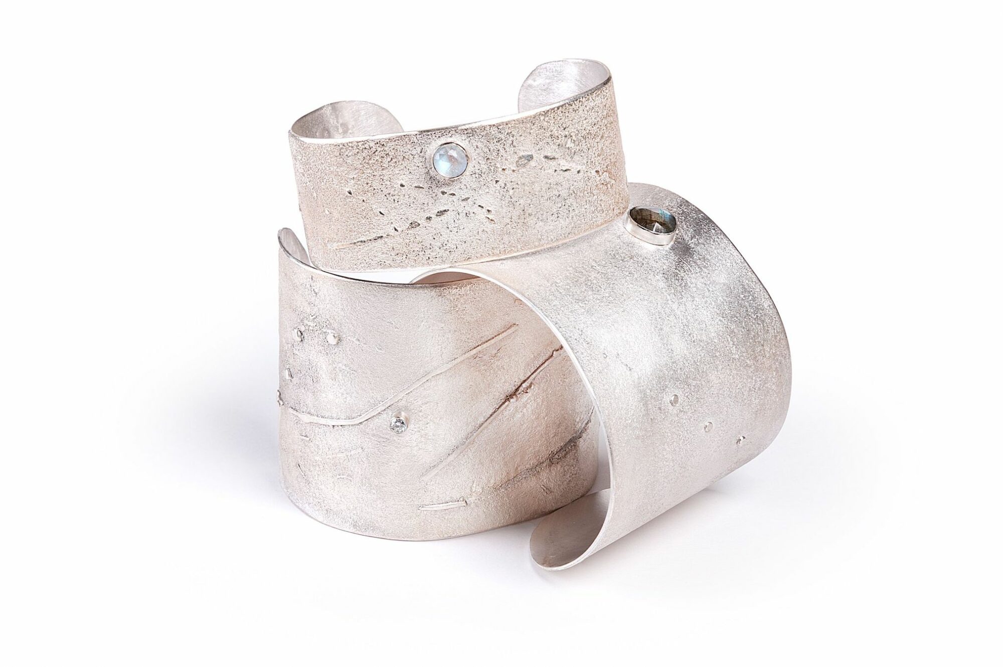 Fine Silver Fused Cuff Bracelets, by Bourne Jewelry, Studio 321