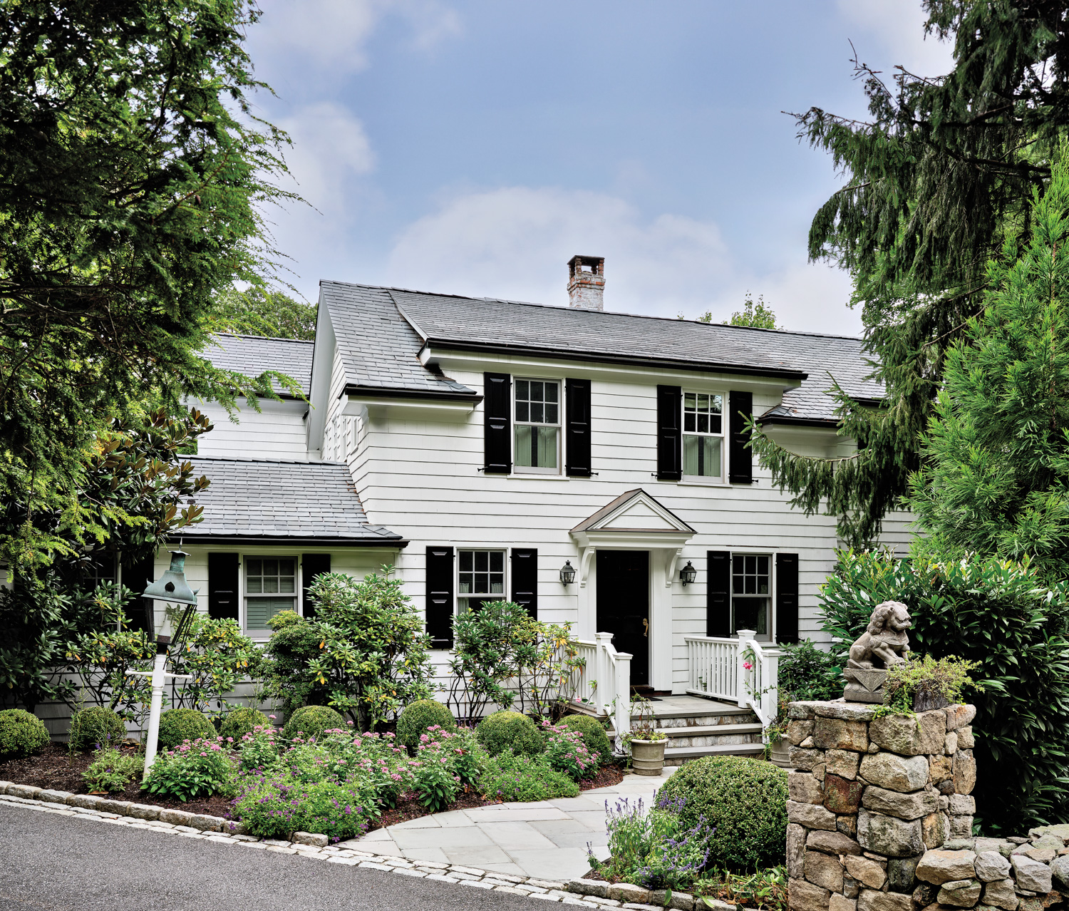 colonial home exterior white clapboard...