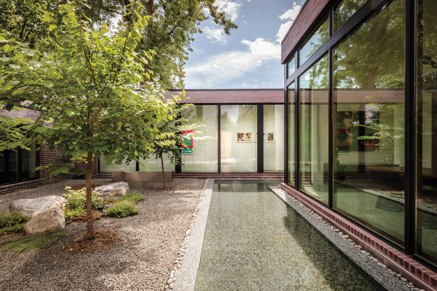 inner courtyard with reflecting pool,...