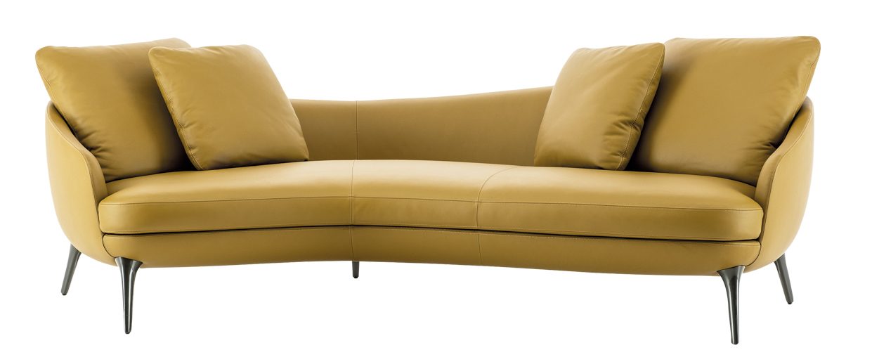 long yellow couch