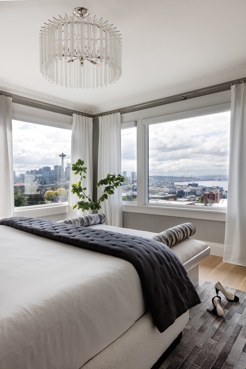 bedroom with views of the...