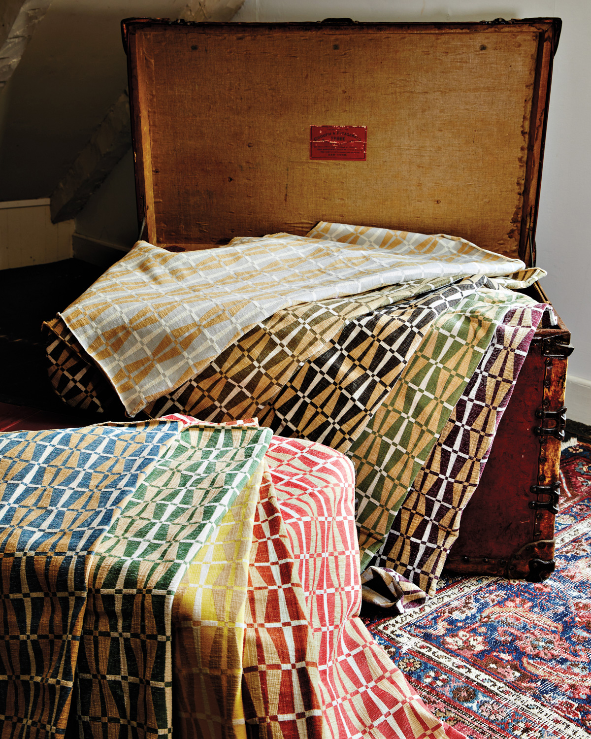 Makrosha textiles in bright colors and patterns