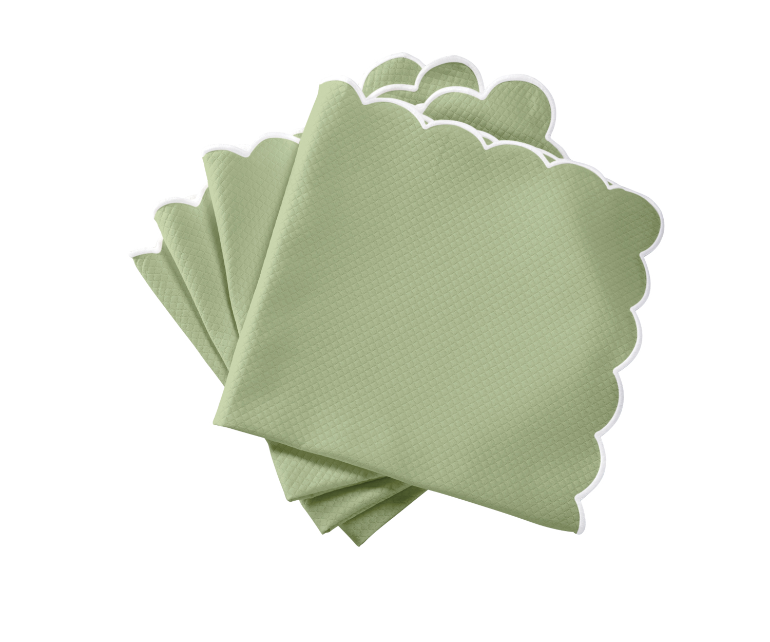 green scallop-edged napkins