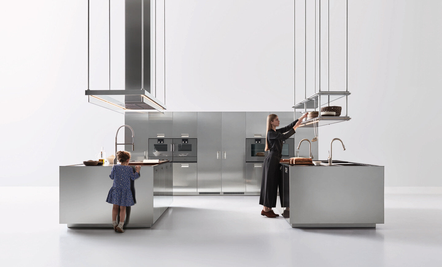 A double island kitchen helps you prepare meals together.