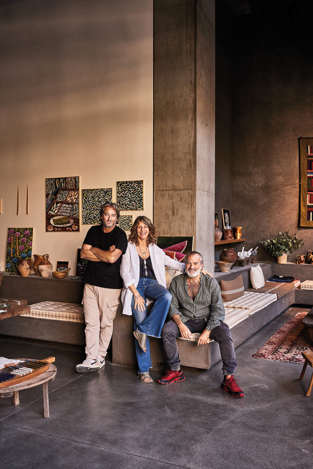 Donna Lennard, Lorenzo and Antonello Radi in their shop il Buco Vita.