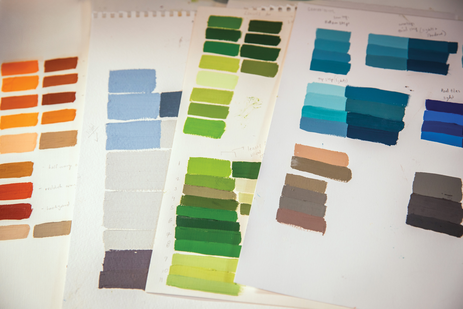 paint swatches on paper