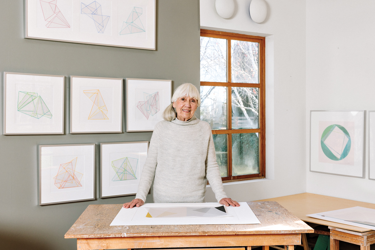 artist Anne Hirondelle in her studio