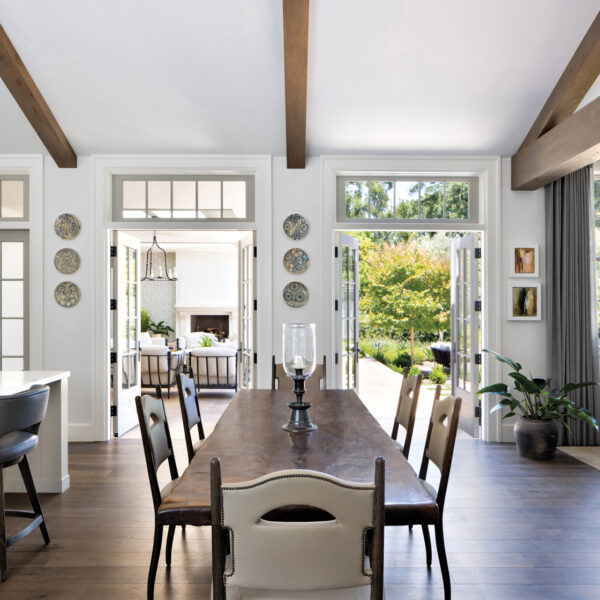 Dining room with doors to open out to a patio