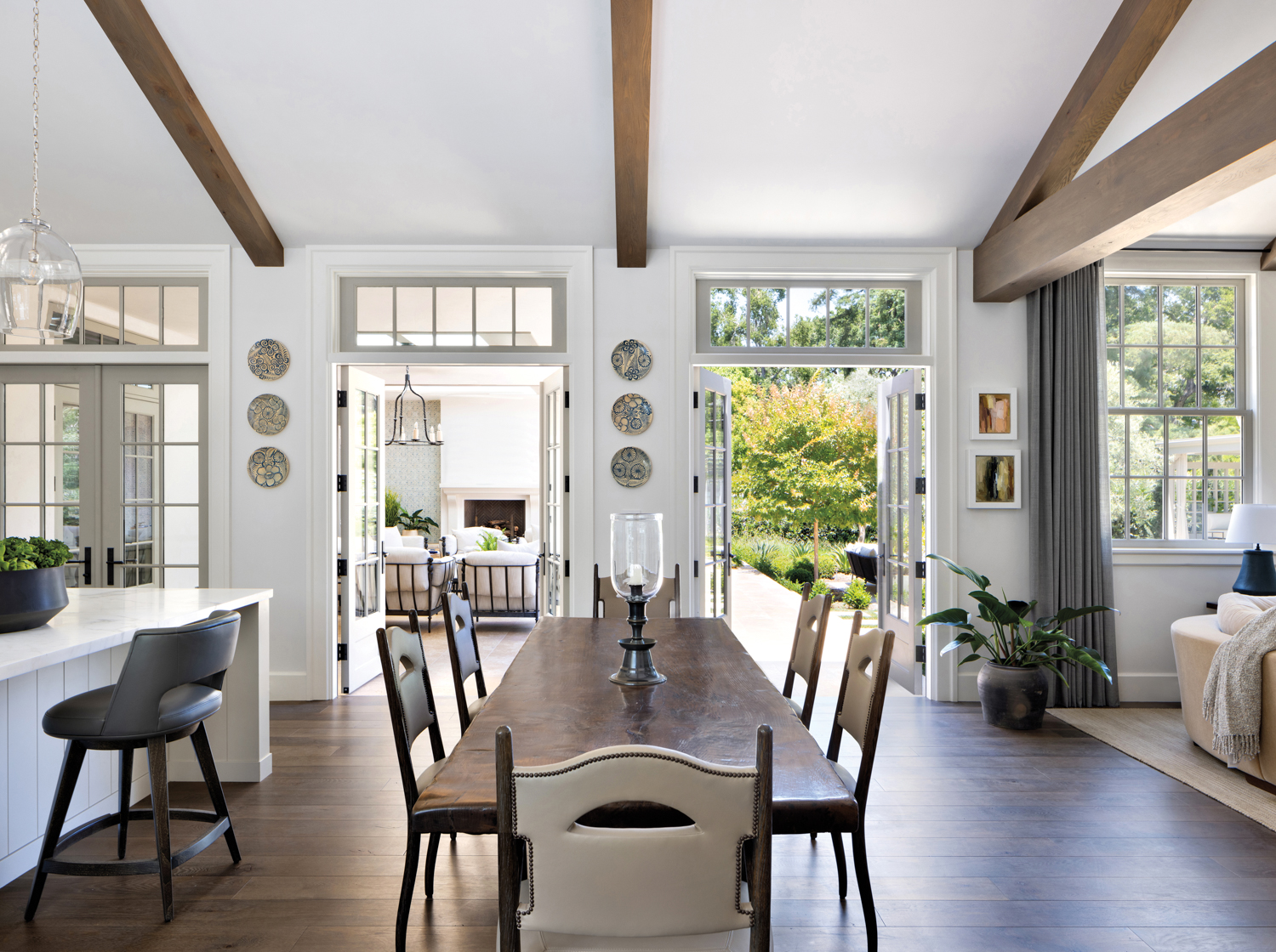 Dining room with doors to...