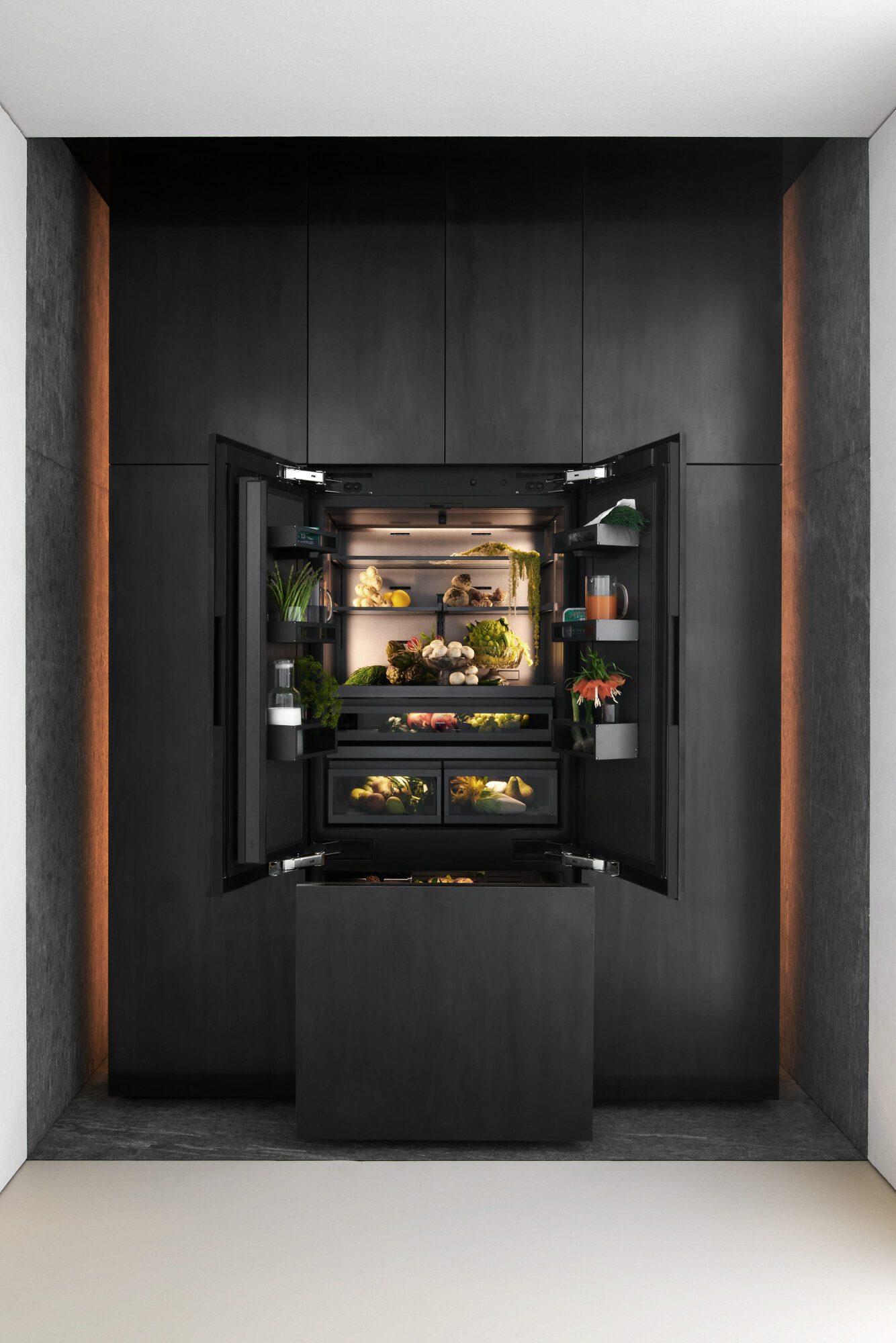 furniture-like refrigerator and freezer seen by Gaggenau at Milan Design Week 2024