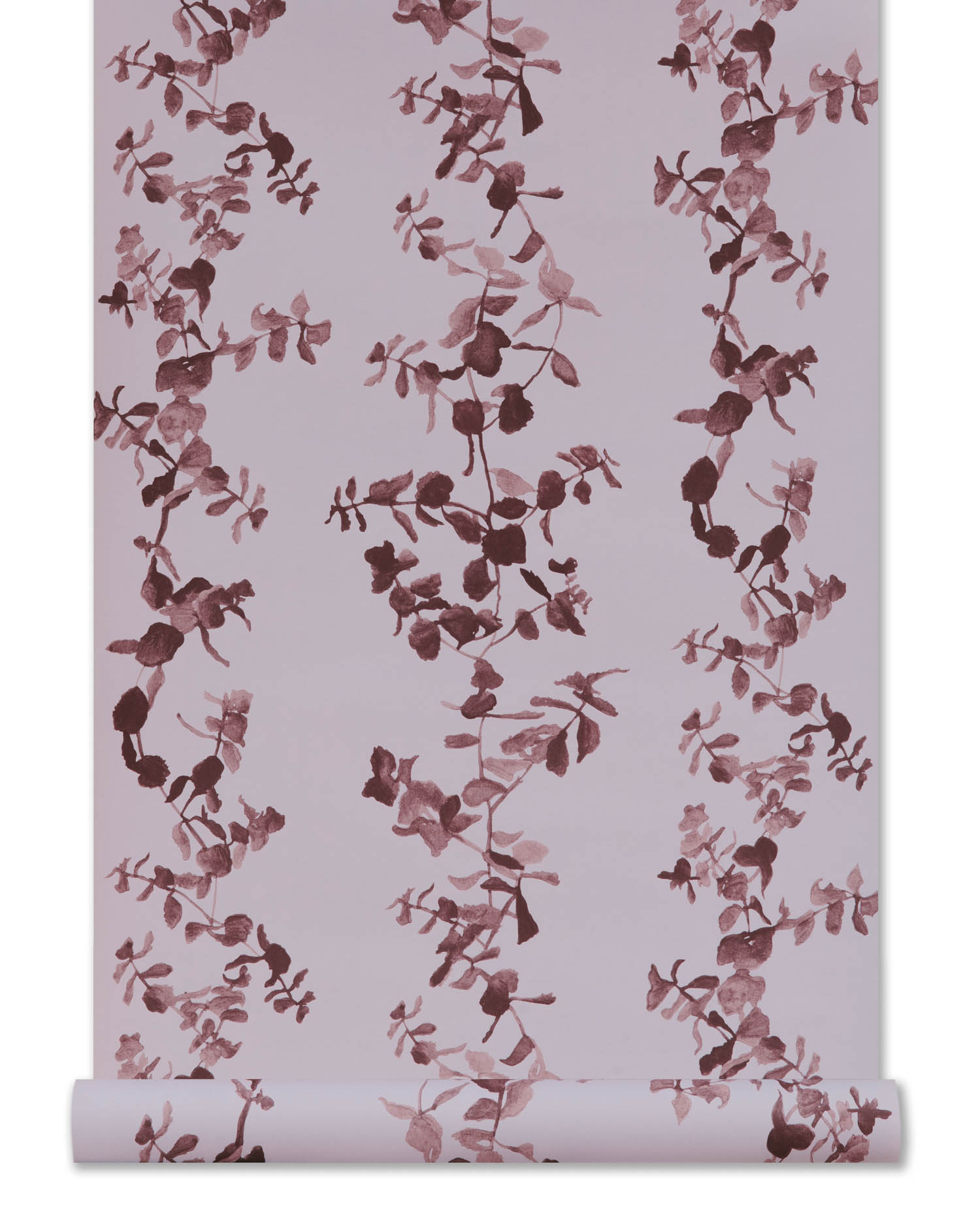 purple wallpaper with watercolor-like petals in repeating lines