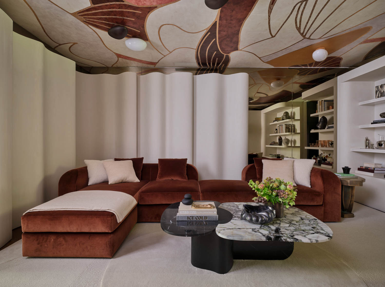 lounging room with earth tones