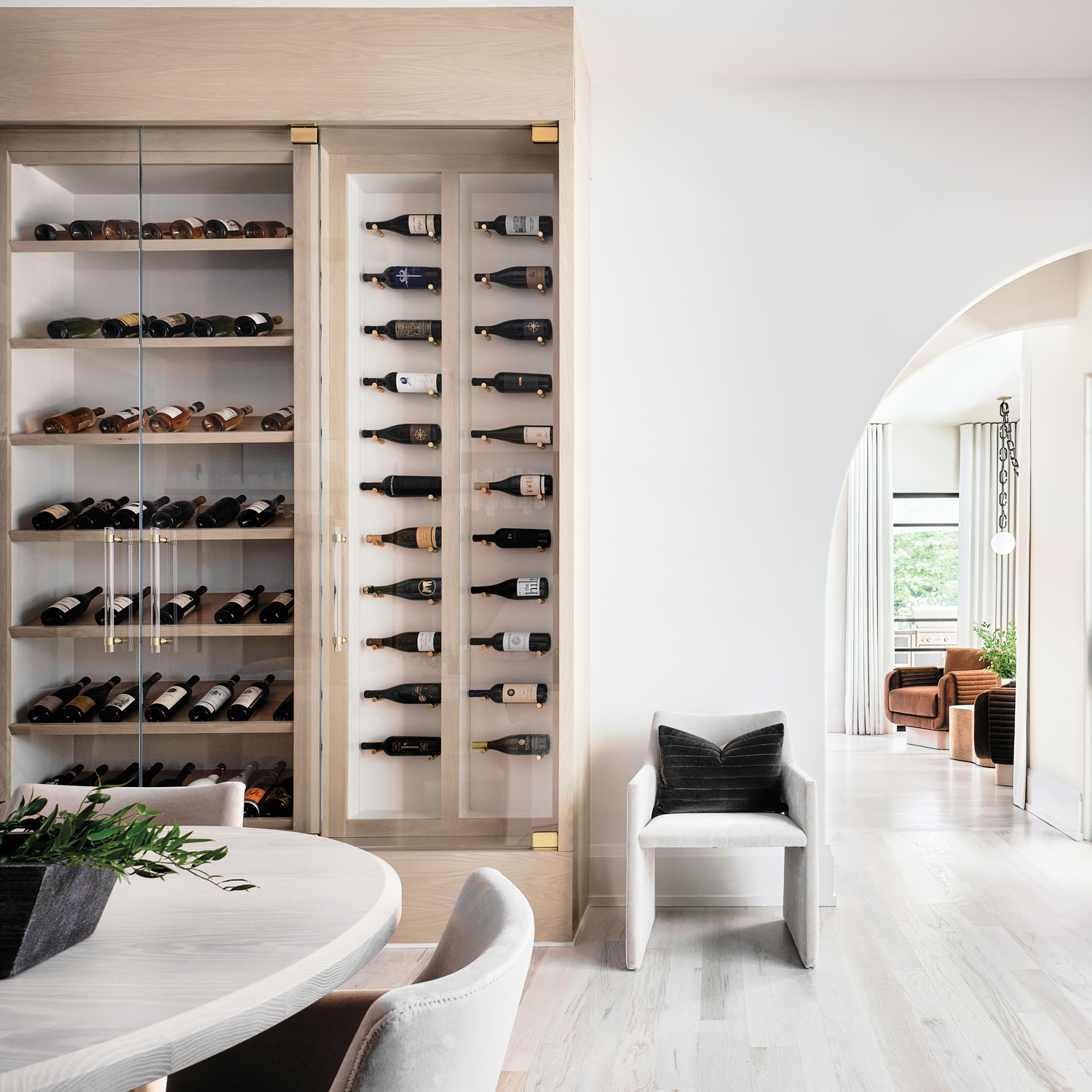 Custom built-in wine storage situated...