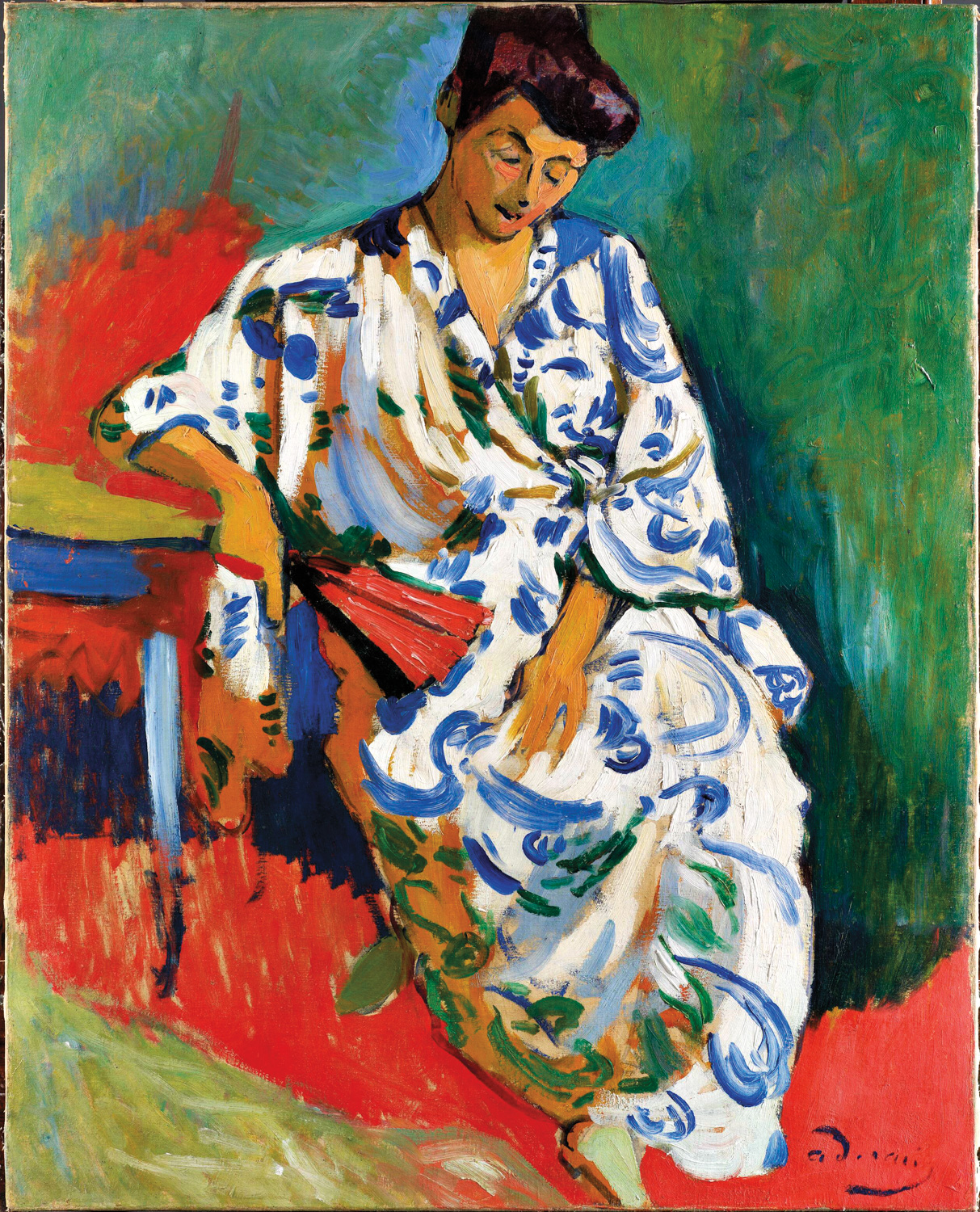 André Derain, Woman with a Shawl, Madame Matisse in a Kimono, 1905 painting