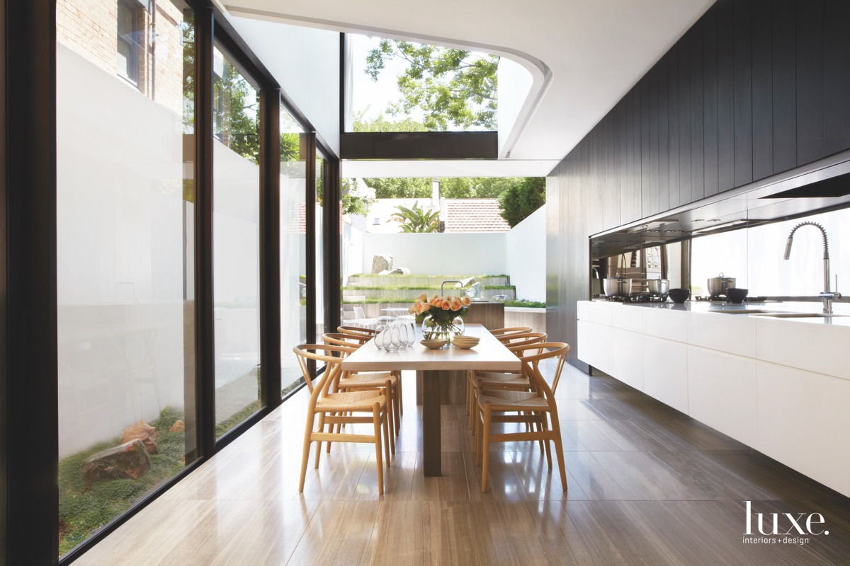 open air kitchen with retractable glass doors