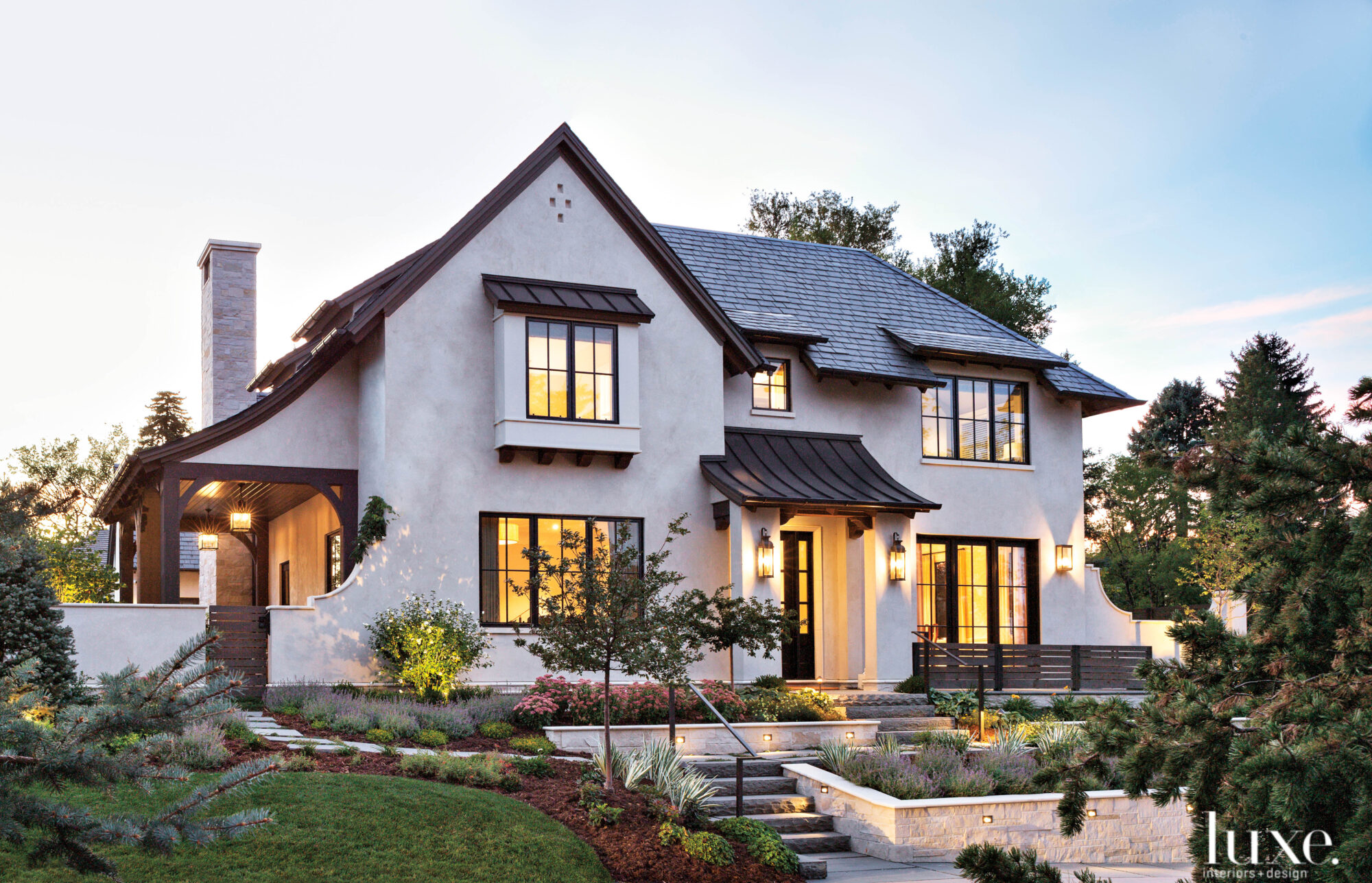 The black-and-white exterior of a Denver home.