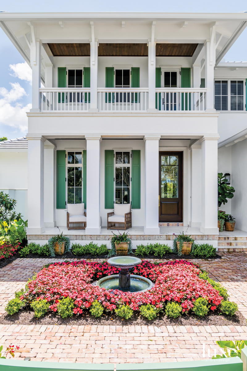 courtyard with second story balcony
