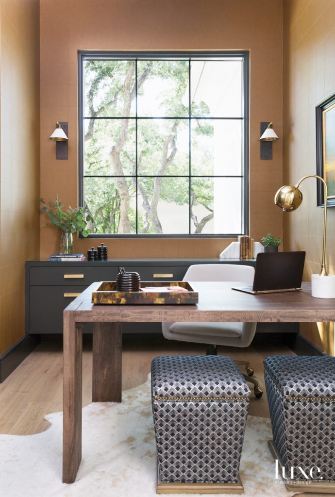 office lee ottomons schumacher fabric