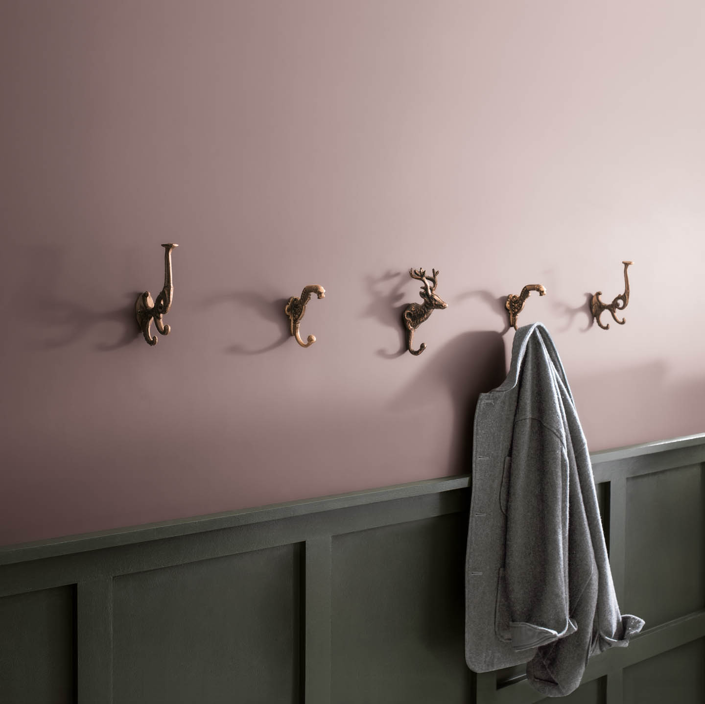 entryway wall painted Benjamin Moore Cinnamon Slate