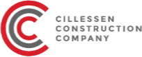 Logo for Cillessen Construction Company featuring three nested "C" shapes in red and gray beside the company name in gray text.