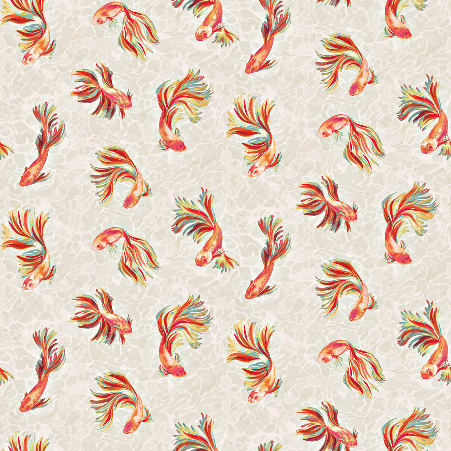 Aquaria Outdoor/Indoor Fabric in Linen/Mandarin